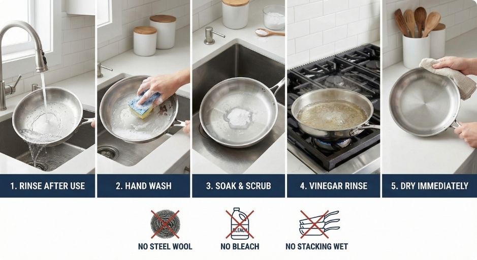 Best way to clean stainless steel pans